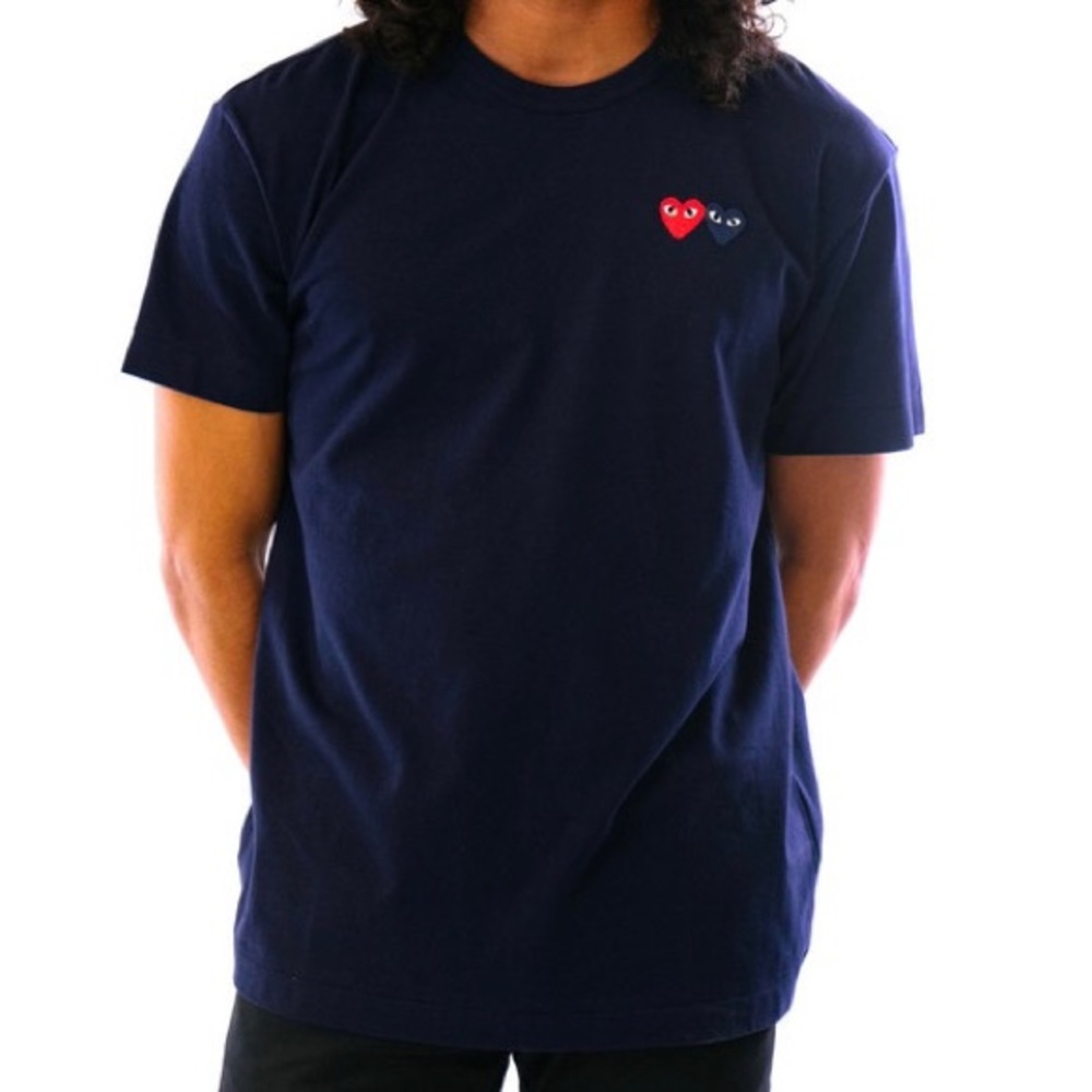 PLAY Comme des Garcons Double Heart Patch T Shirt